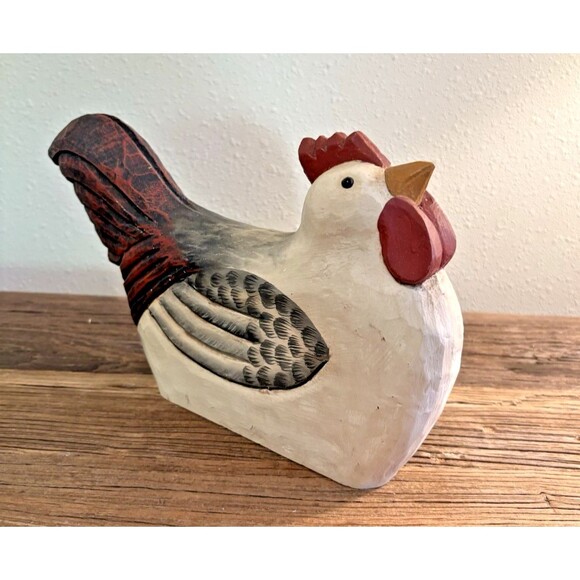 James Haddon Wooden Chicken Folk Art Hand Carved and Painted - Picture 2 of 15